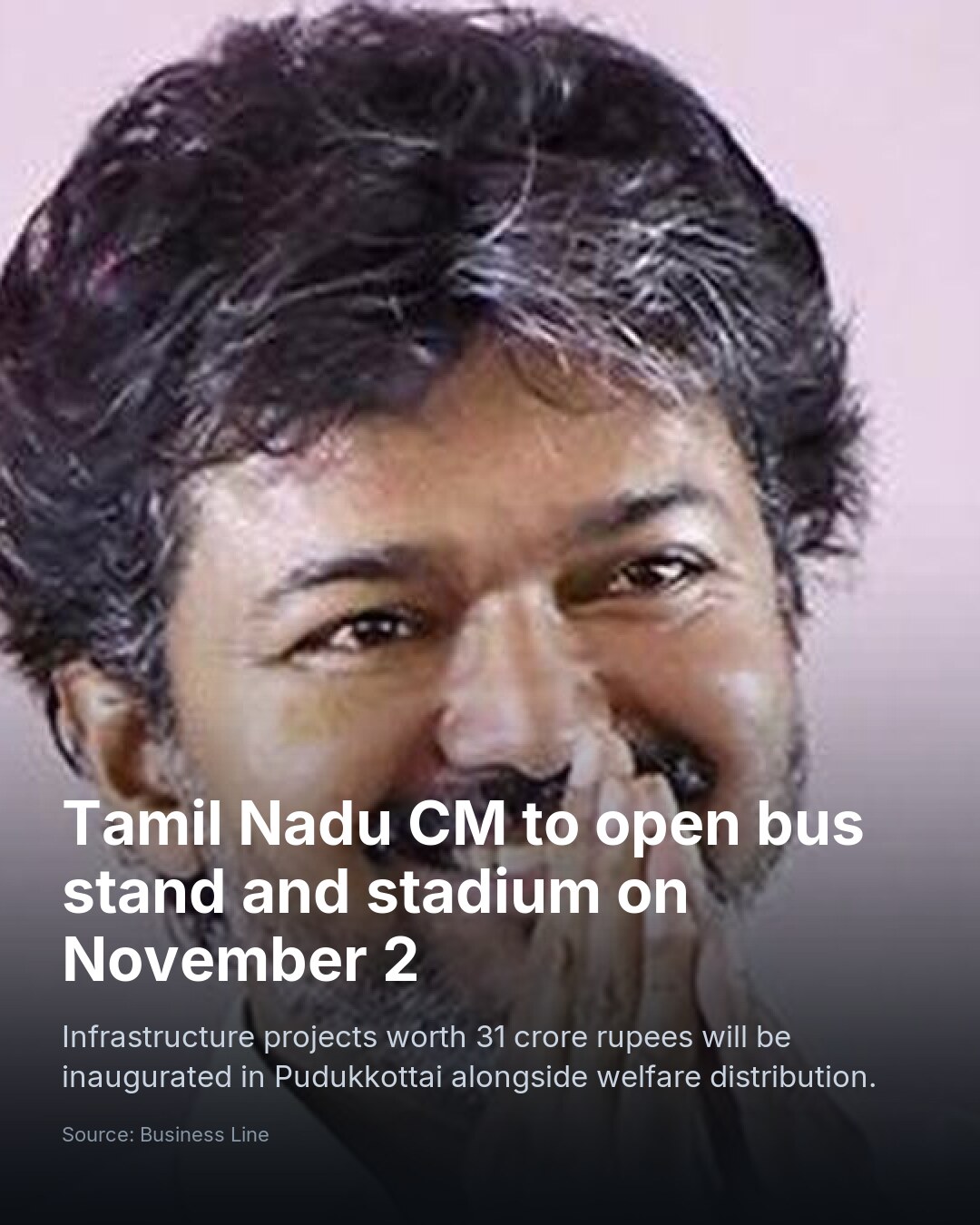 Tamil Nadu CM to open bus stand and stadium on November 2